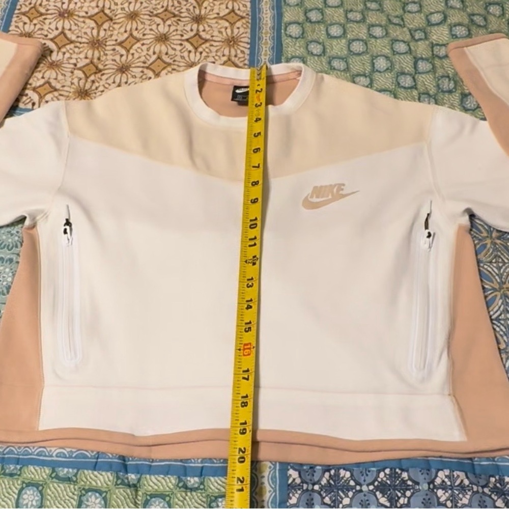 Nike Tech Fleece Crew neck shirt,med, cream/beige, used lightly - Picture 2 of 10